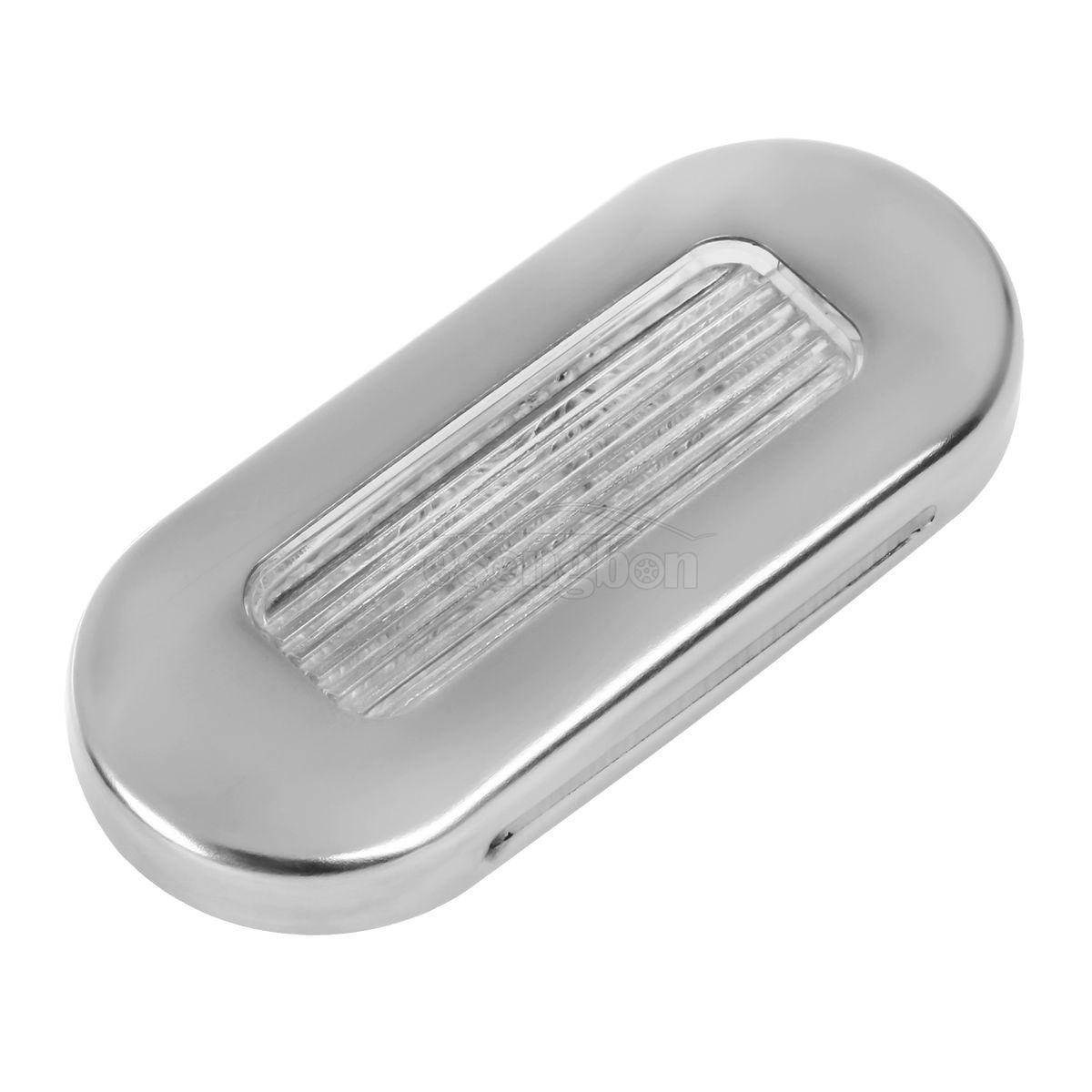 2x 3" Blue LED Oblong Courtesy Light Yacht Marine Boat Stair Deck