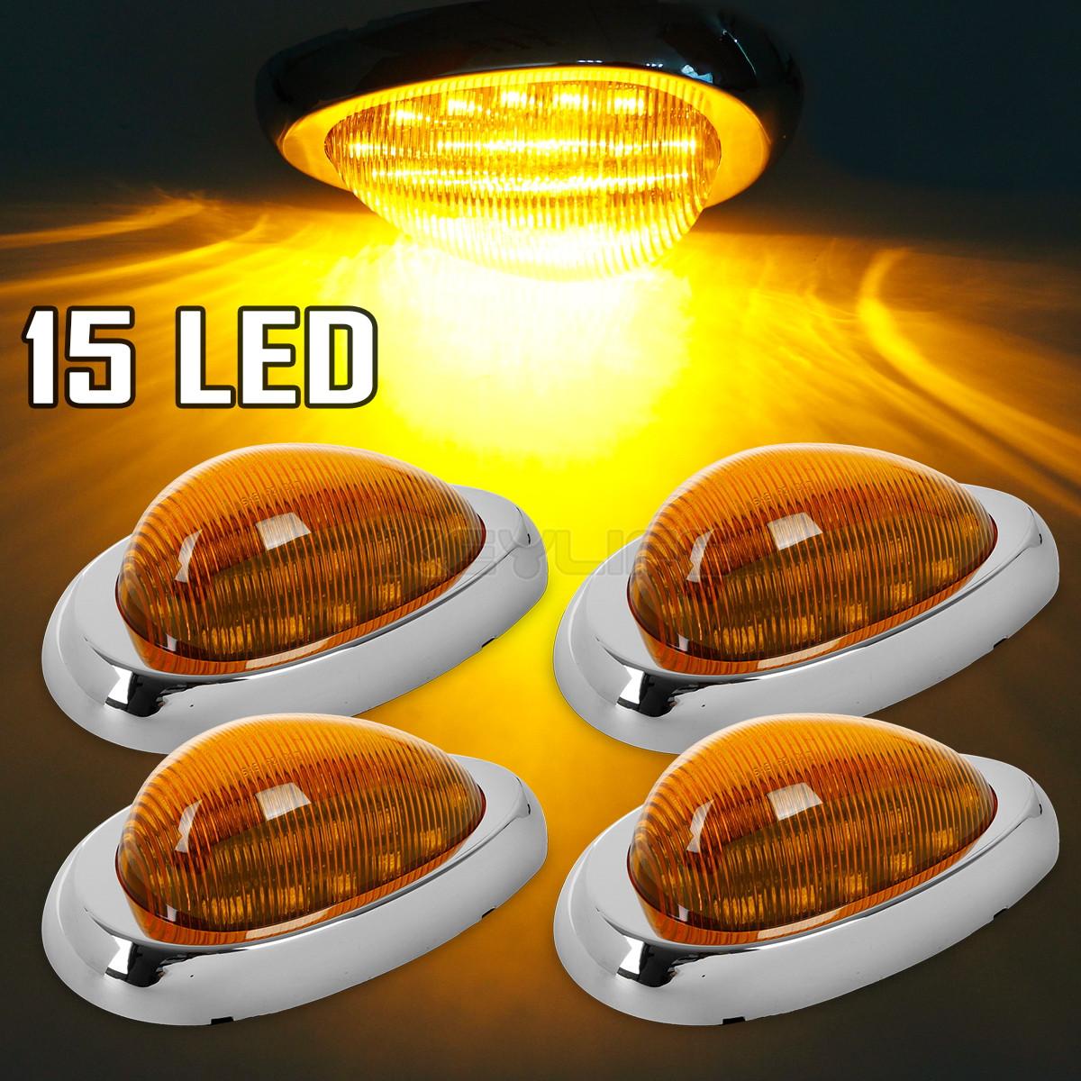 4x 6" Led side marker turn signal light For Freightliner Mounts on