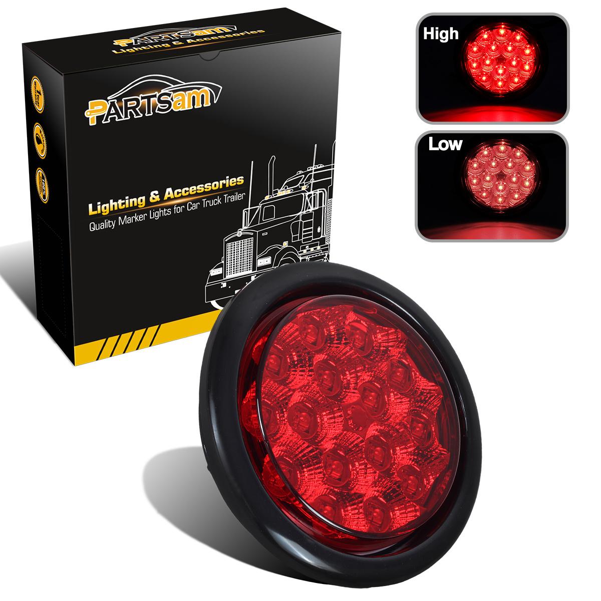 4" Round LED Brake Stop/Turn/Tail Light;Flush MountRedWaterproof15