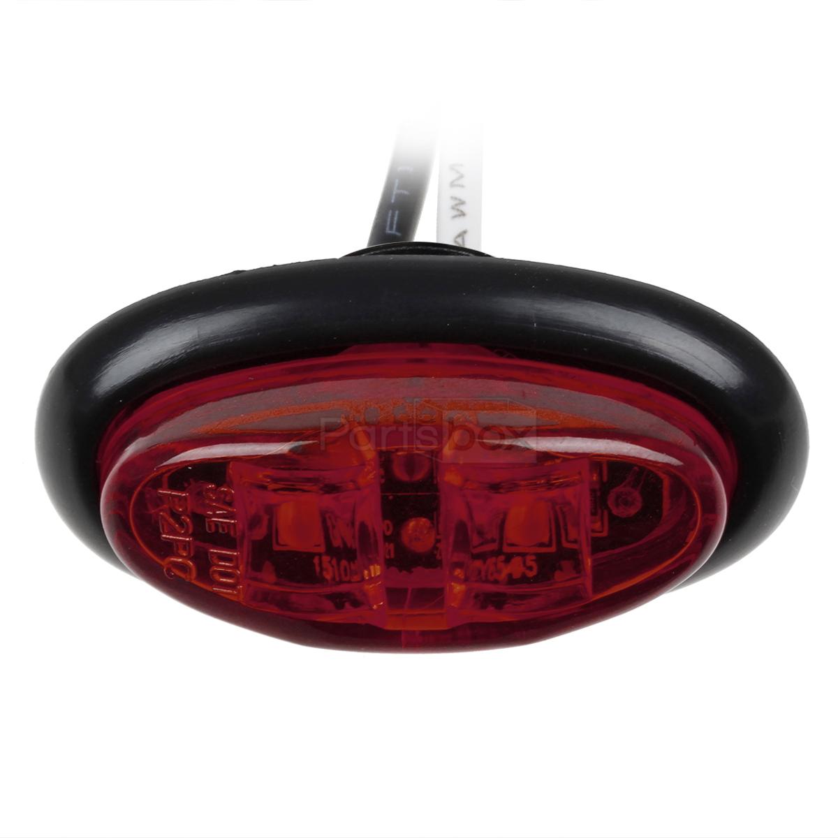 2x 2" x 1" Red Oval Flush Mount LED Mini Marker Lights Interior