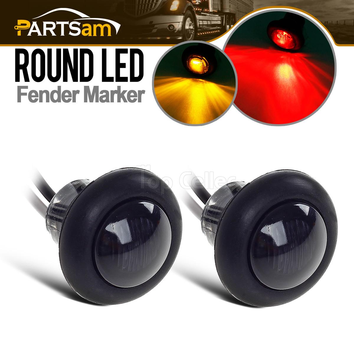 2x 3/4" Smoke Lens Led Clearance Marker FLush Mount Mini LED Lights
