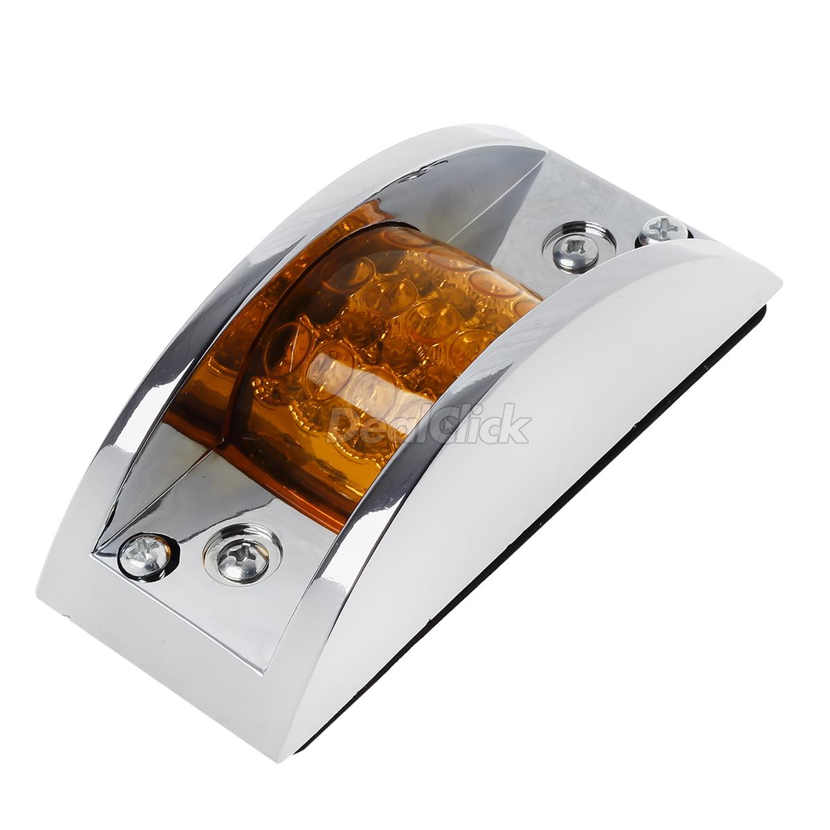 2) LED Marker Clearance Light Chrome Guarded Armored trailer camper 12