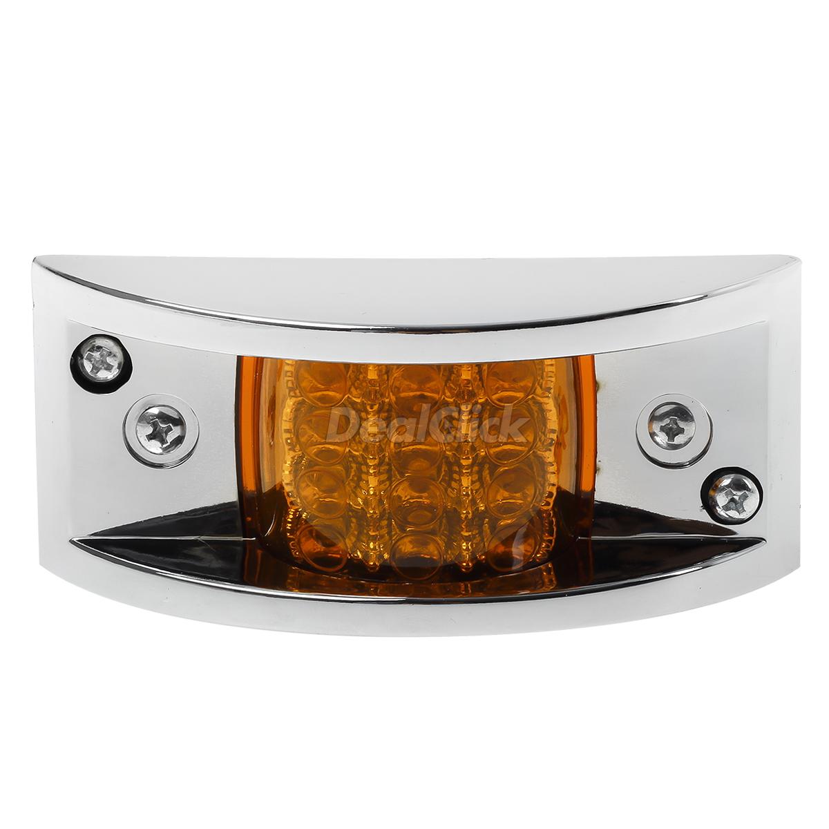 2) LED Marker Clearance Light Chrome Guarded Armored trailer camper 12