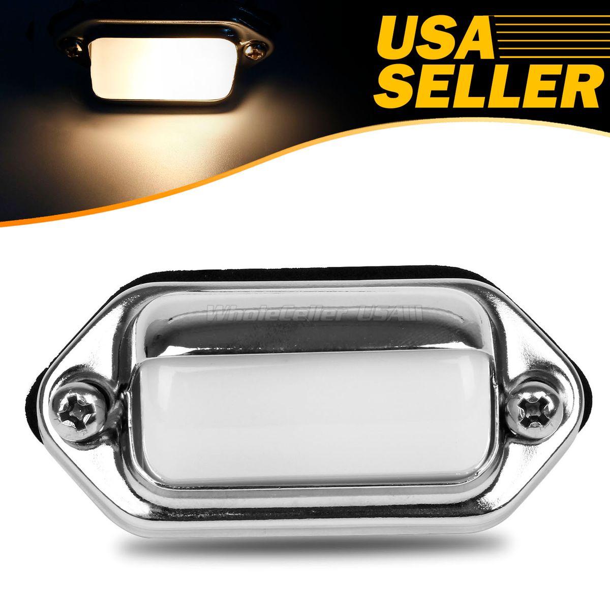 License Plate Tag Lights Chrome Boat Trailer RV Truck Interior Step