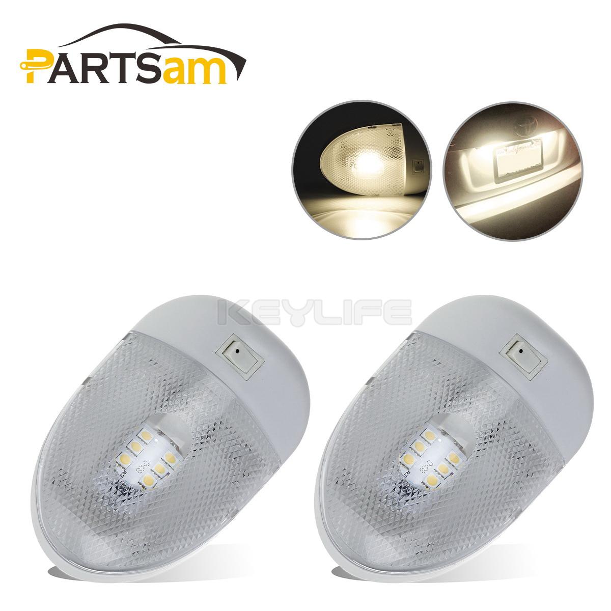 2x RV Trailer LED Lighting Fixture Ceiling Camper Single Dome Light