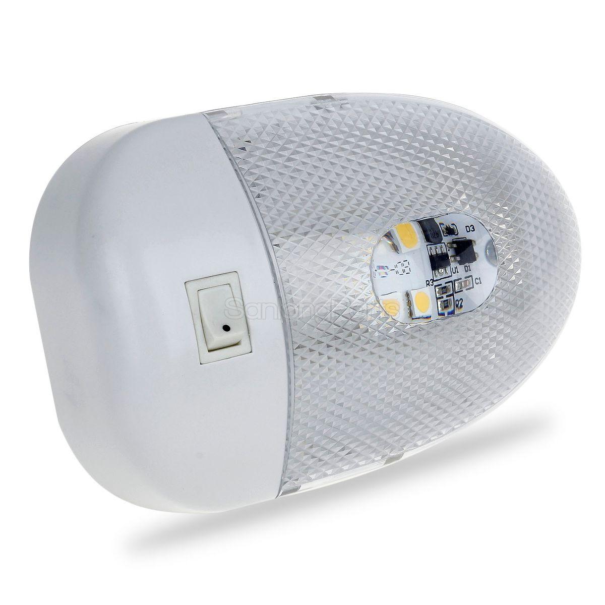 2x Warm White LED RV Trailer Interior Dome Ceiling Lighting Fixtures