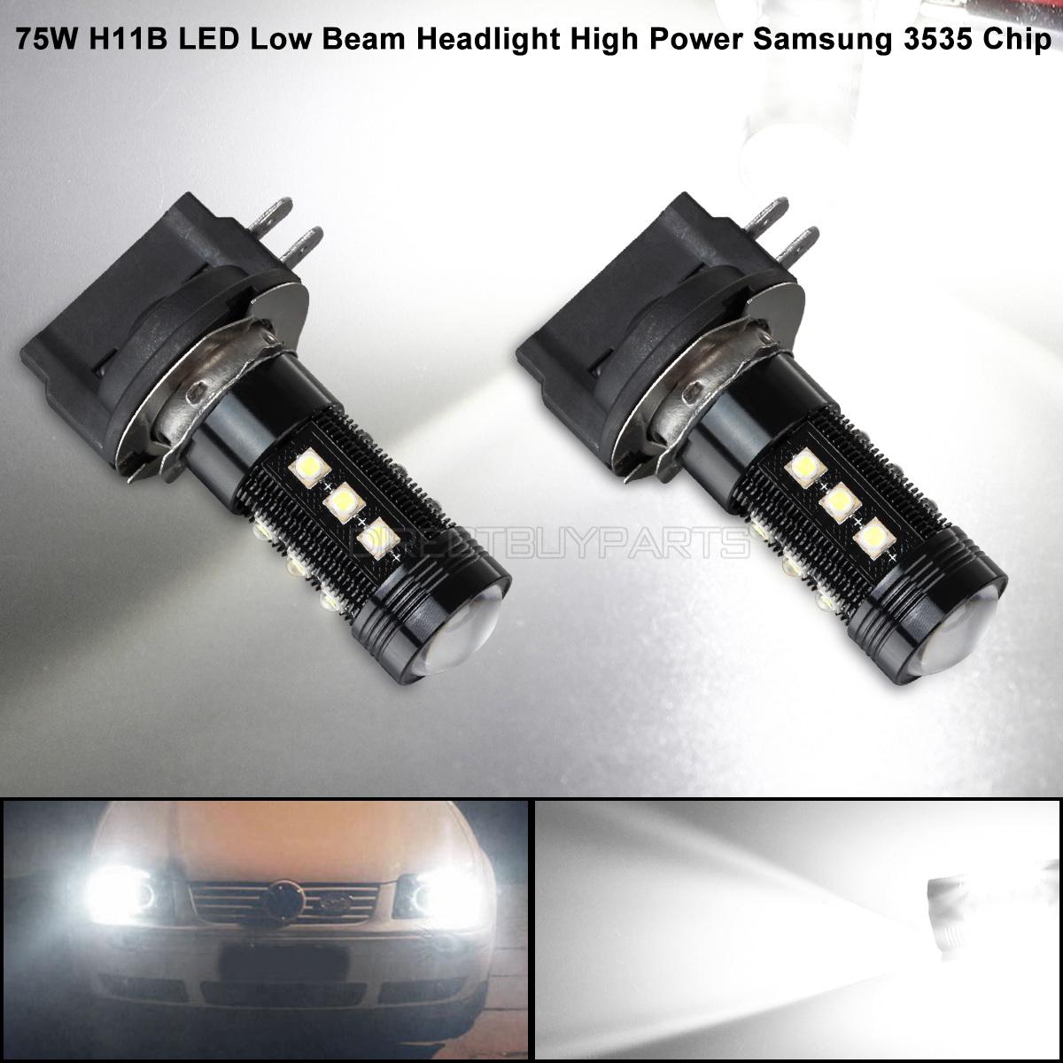 1pair LED headlight Low beam Samsung 75W H11B 6500K Bright White for