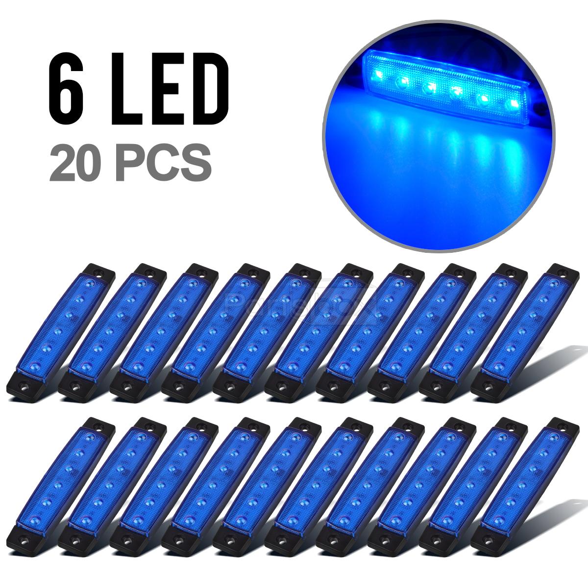 Qty20 3.8" Led Marker Clearance light Blue Truck Trailer Lights