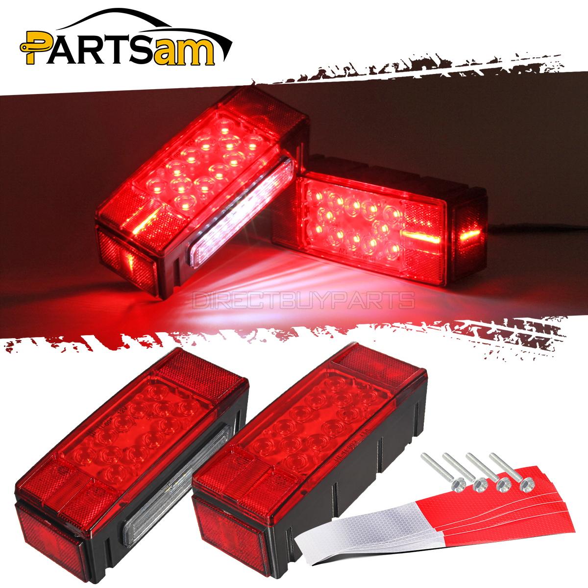 Pair Over 80" LED Submersible Combination Trailer Boat Stop Turn Tail