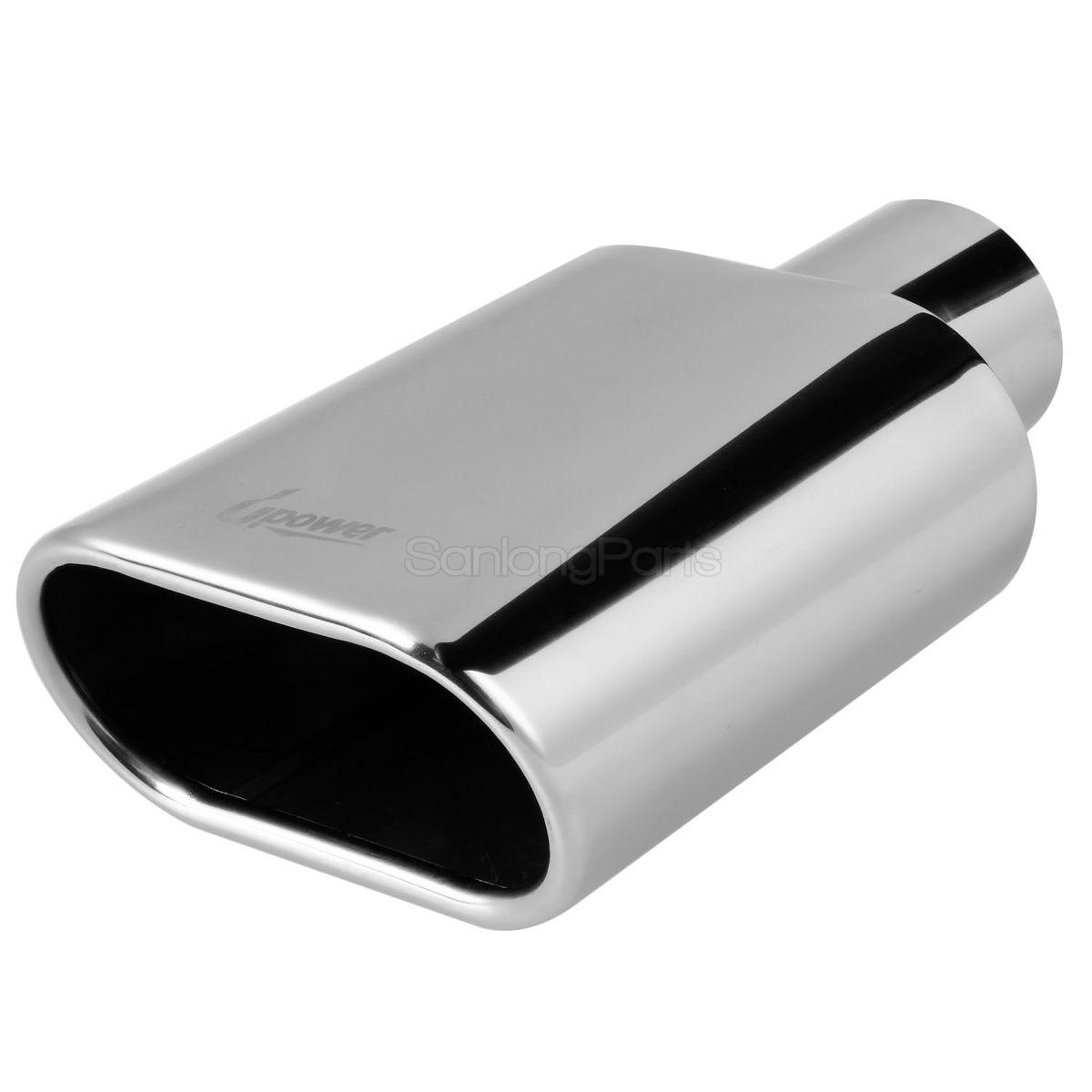 Square Chrome SS Weld On Exhaust Tip 2.5" Inlet 5.5 x 3" Outlet 9