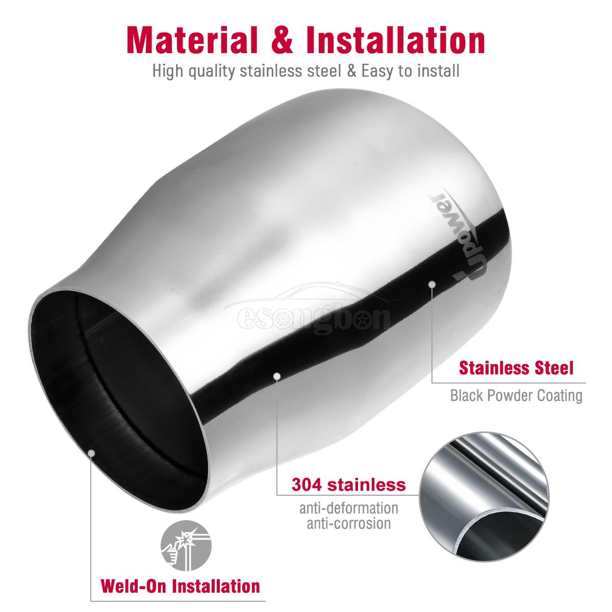 Chrome Stainless Steel Weld On Rear Exhaust Tip 3" Inlet 4" Outlet