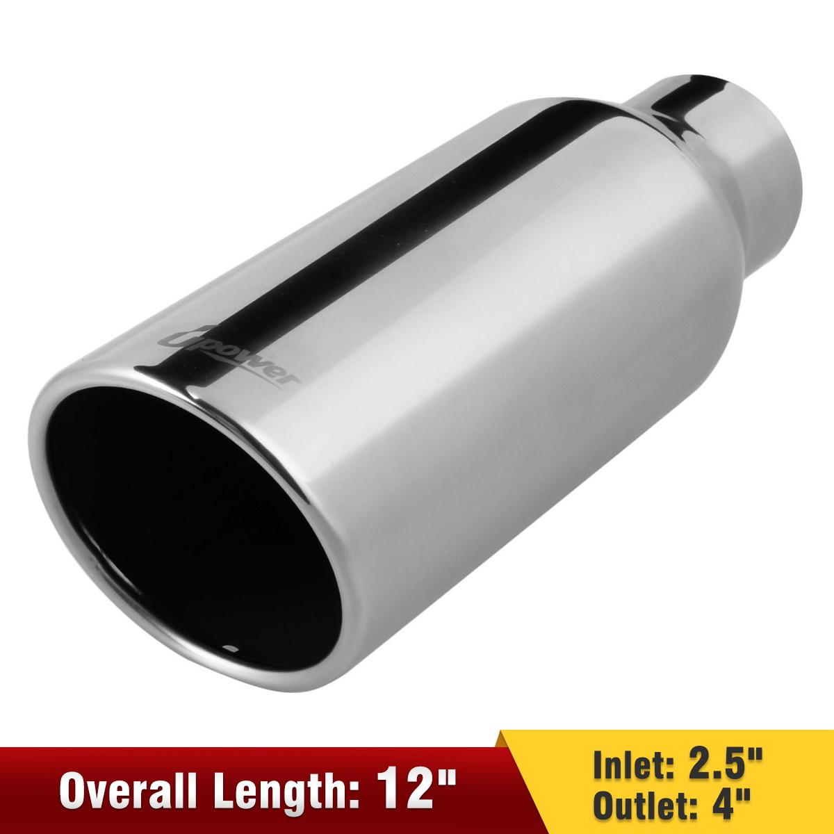Polish Stainless Steel Rear Weld On Exhaust Tip 2.5"Inlet 4"Outlet