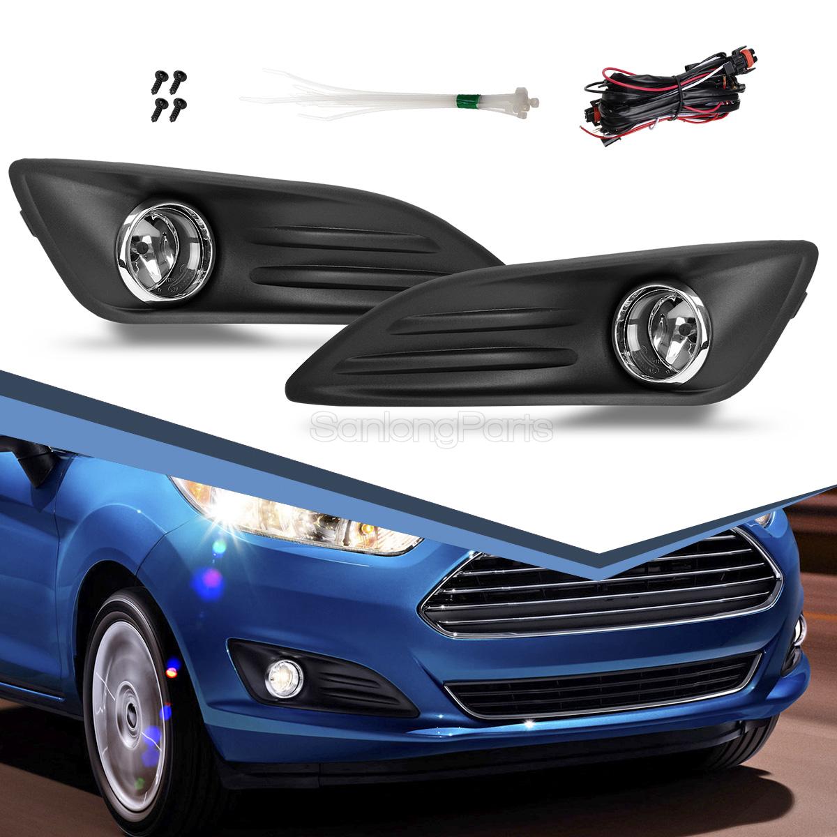 For 20132016 Ford Fiesta Front Bumper Fog Light Cover Grille + Lamp