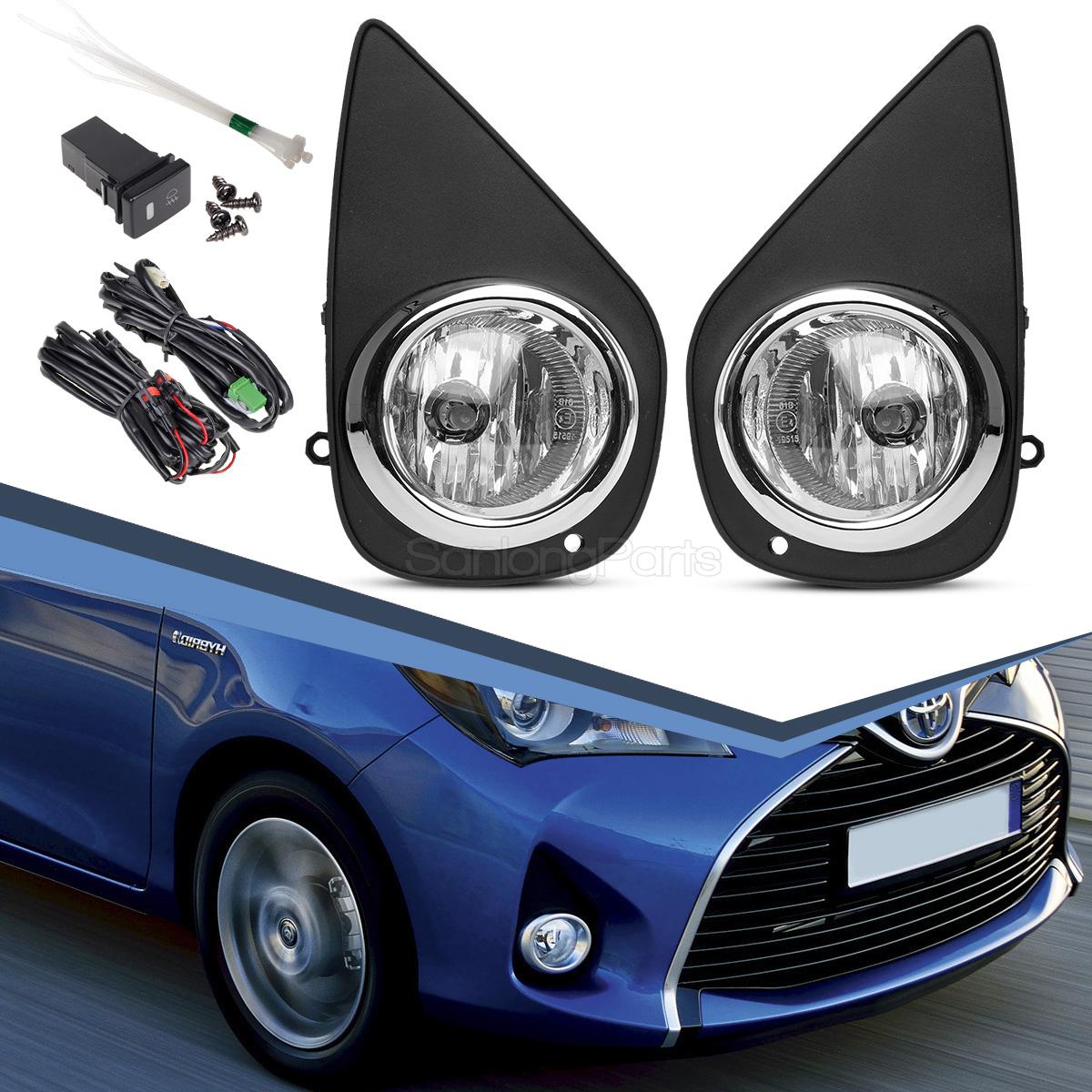 For 2015 2016 Toyota Yaris Front Fog Lamp Light Pair Kit LH RH Clear