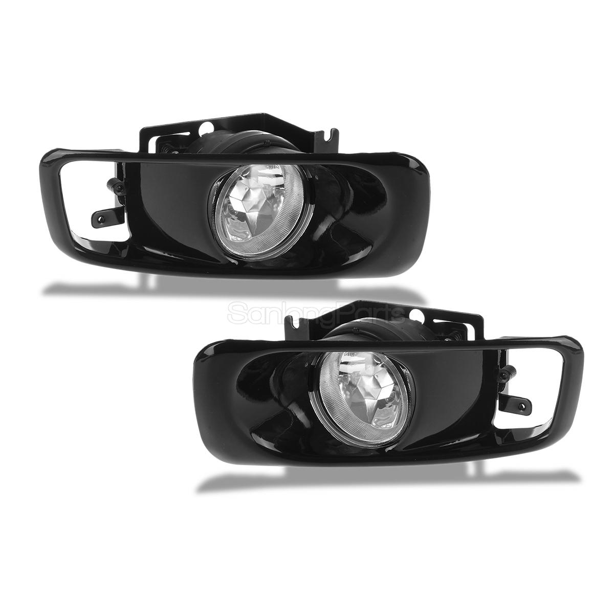 For 1999 2000 Honda Civic Si EK Bumper Fog Lights Lamps Kit Clear Lens
