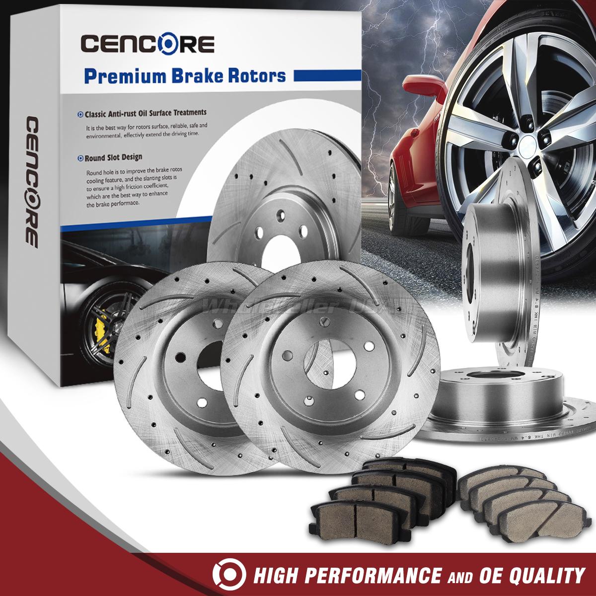 Full Kit Drilled Slot Brake Rotors Amp Brake Ceramic Pads For