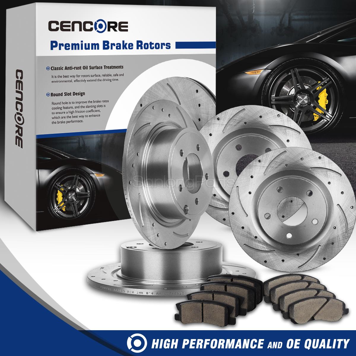 Front And Rear Drilled Slotted Brake Rotors Amp Ceramic Pads