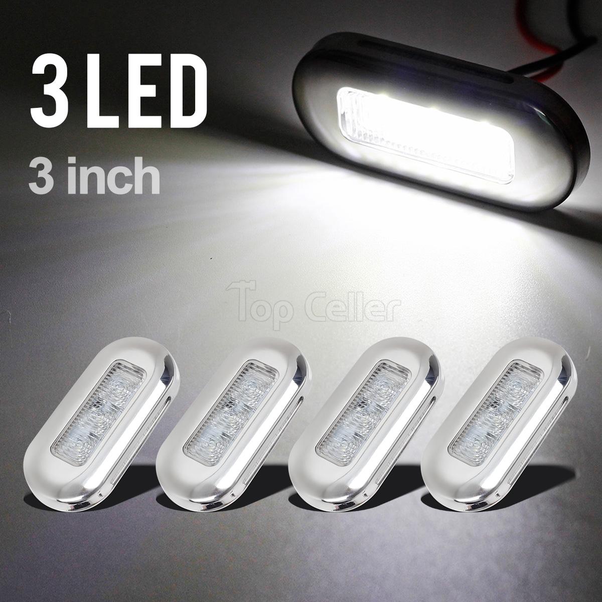 4) Marine Boat LED Oblong Courtesy Light Stair Deck Garden Light Clear/White eBay