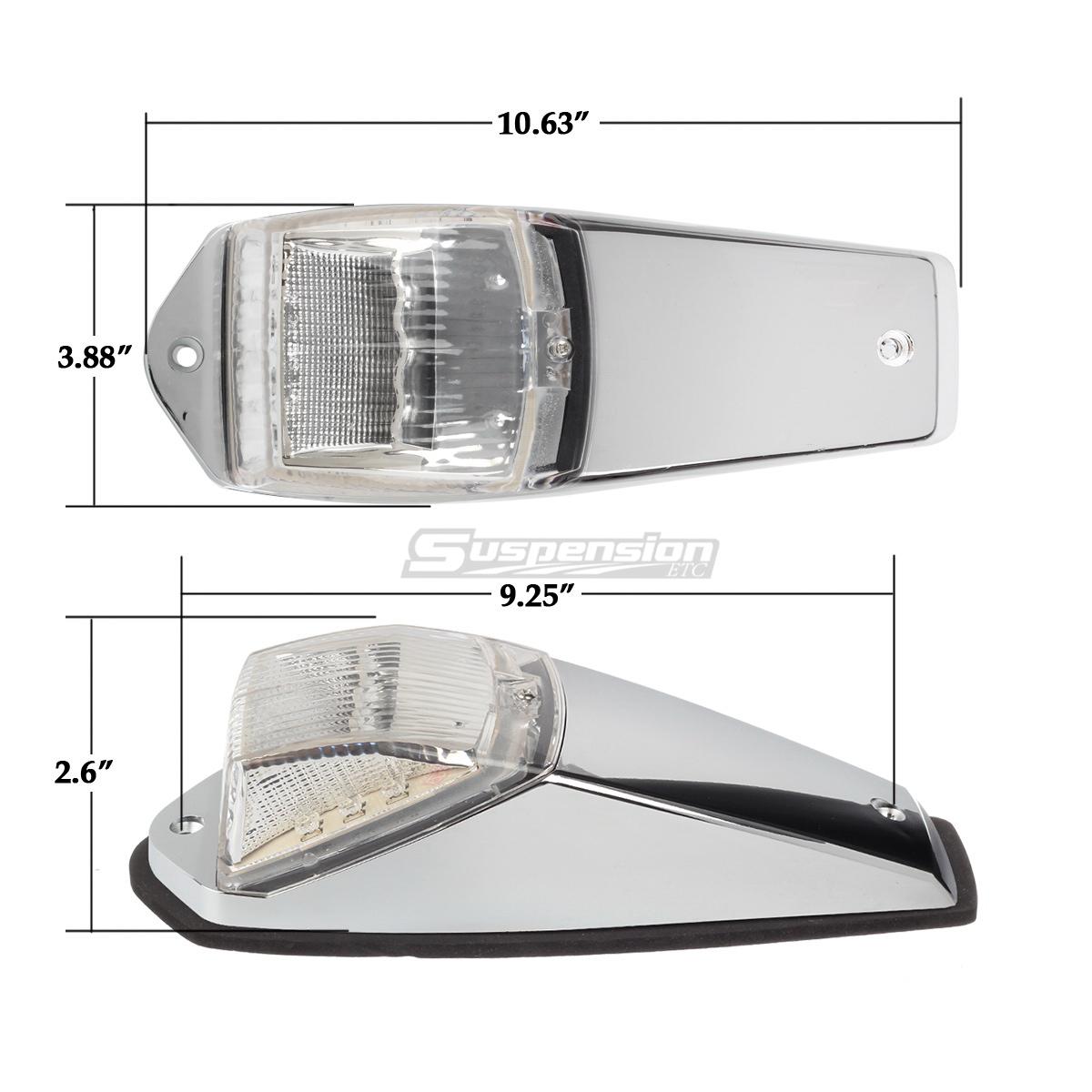 7xWhite 17 LED Roof Running Top Marker Chrome Lights for Kenworth Peterbilt Mack